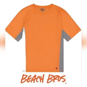 Beach Bros Men's Orange & Gray Pull Over Shirt Sz XL Surfing Swimming Biking